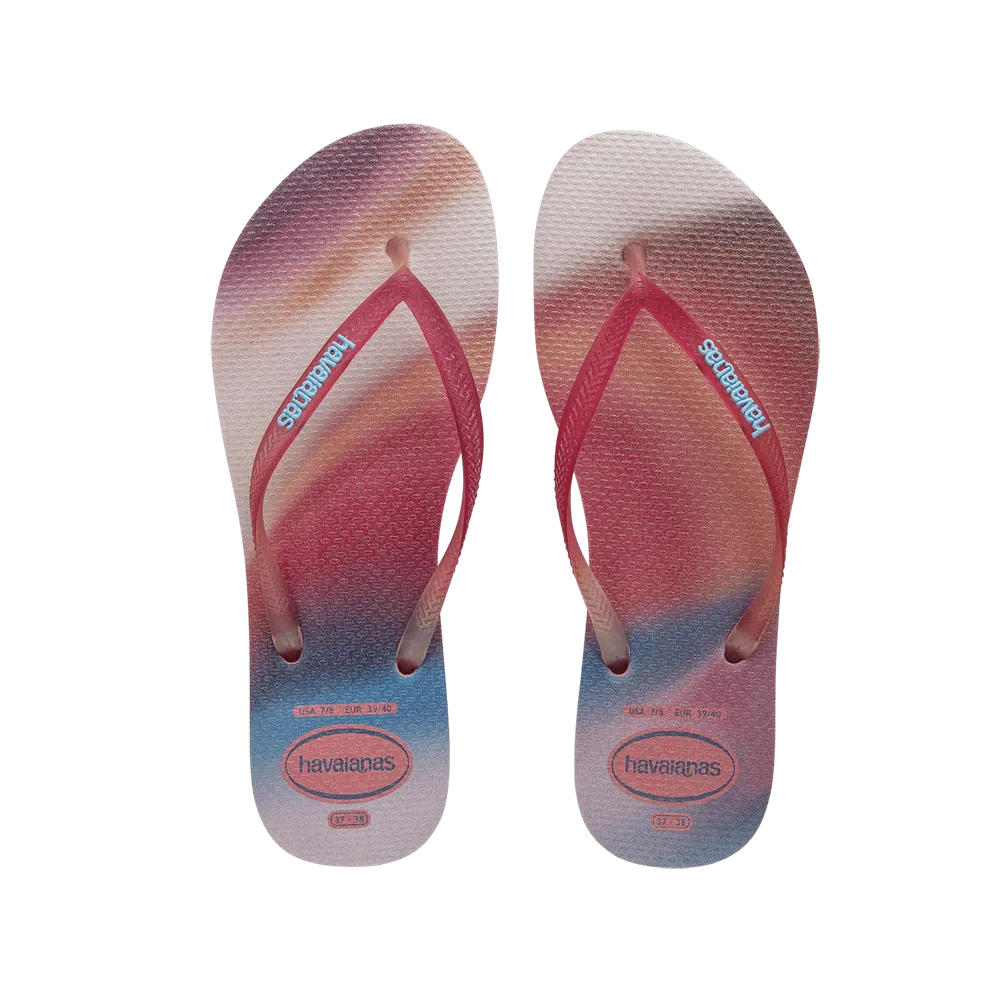 Slim Metallic Rainbow Flip Flops